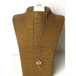 Mia Crescent Moon Star Pendant Necklace and Stud Rhinestone Earrings Set